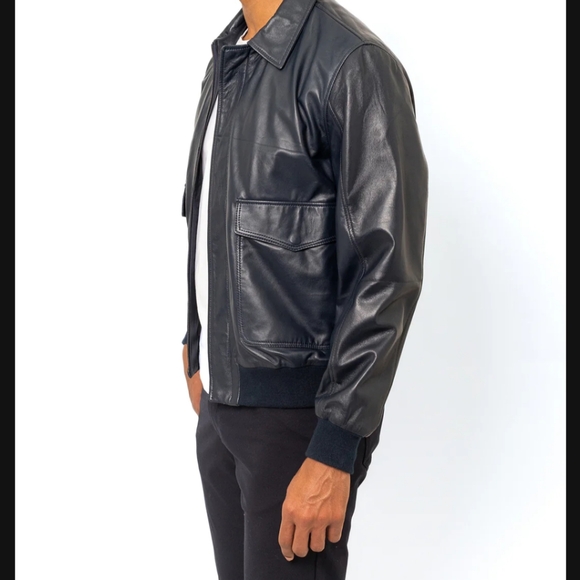 🔥BNWT 🔥 Pino Porte ~ Pilot Leather Bomber Jacket (XL)(feels like a [L]) - Picture 3 of 9